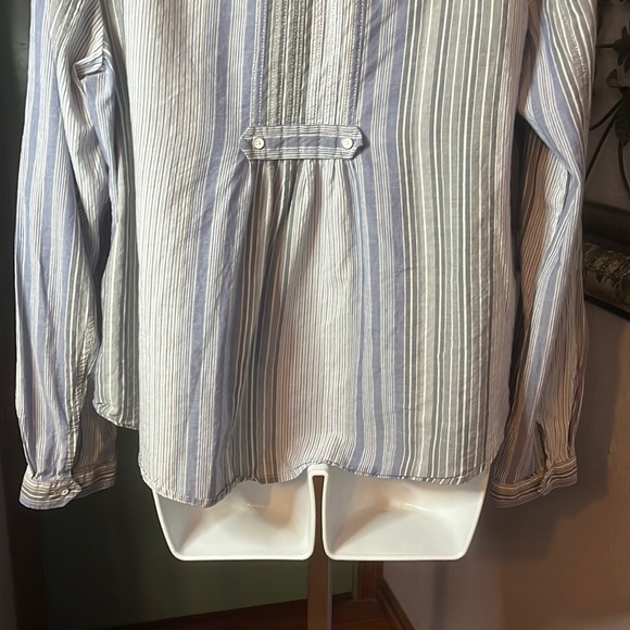 Tommy Hilfiger Women's Blue/Periwinkle Striped Long Sleeve Button-Up Shirt XL - Picture 10 of 12